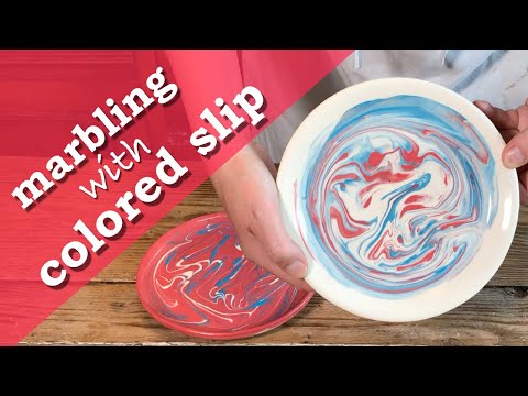 Marbling Pottery with Colored Slip