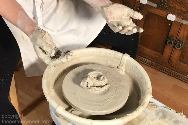 pottery clay goes off center