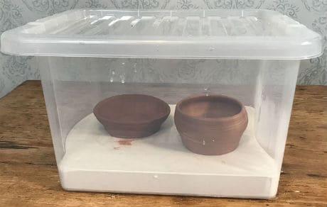 A Damp box can help prevent pottery clay from cracking