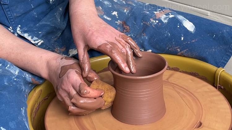 Air dry clay on a potters wheel