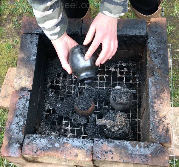 Sawdust fired pot