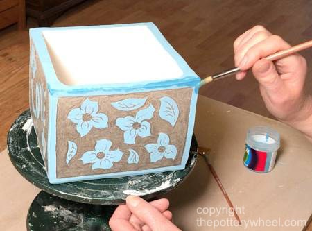 making sgraffito with underglaze