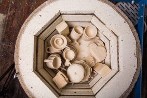kiln on a wooden floor