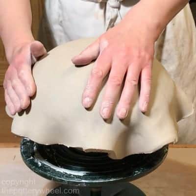 Plaster of Paris mold used to make a ceramic vessel, thinned out