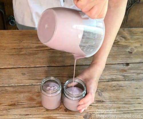 making colored clay slip