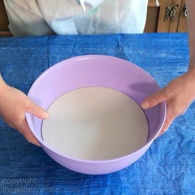 Plaster of Paris mold used to make a ceramic vessel, thinned out