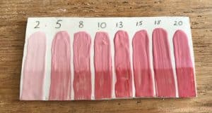 how much mason stain to add to colored slip
