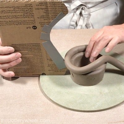 using a template for smooth coil pots