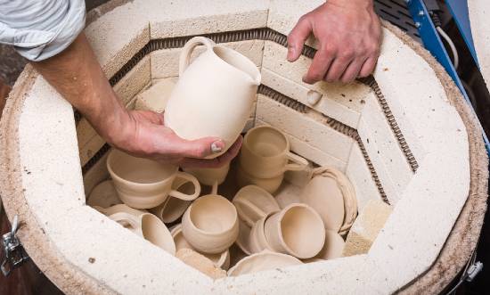 stack greenware in a bisque fire