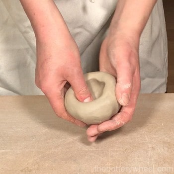 how thick should a pinch pot be