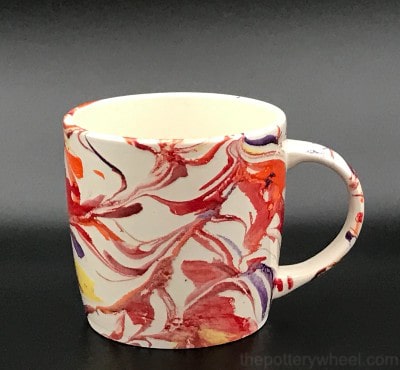 marbling mug with underglaze