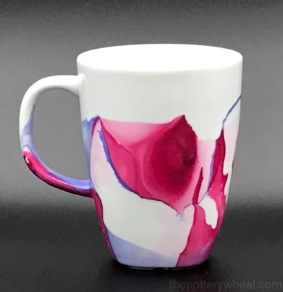 mug painted with nail polish