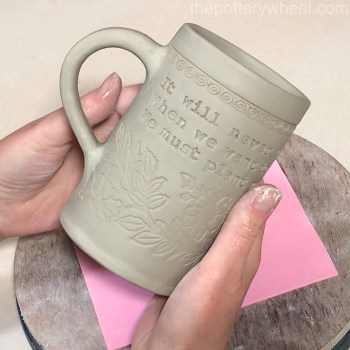 Textured clay mug