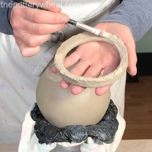 attaching a foot ring to double pinch pot