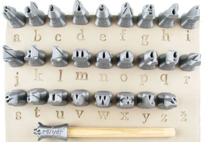 letter stamps for clay as a gift for potters
