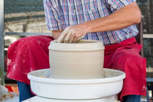 throwing a large bowl on the wheel