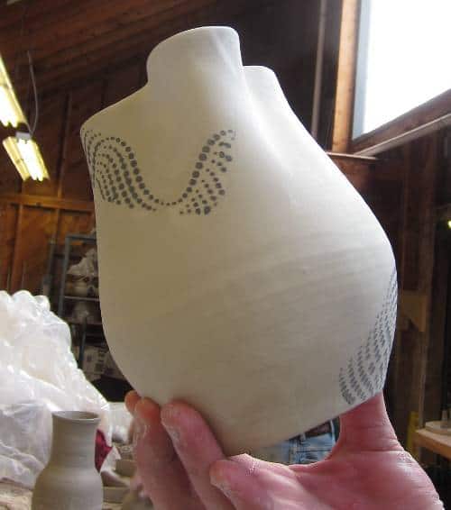 decorating pottery with stencils