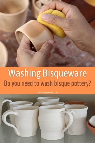 washing bisqueware