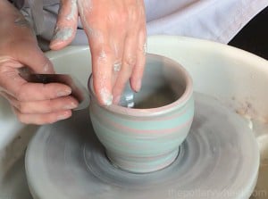 marble clay on the wheel
