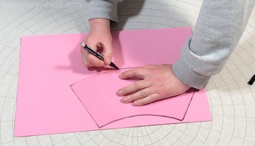 tracing acetate template onto craft foam