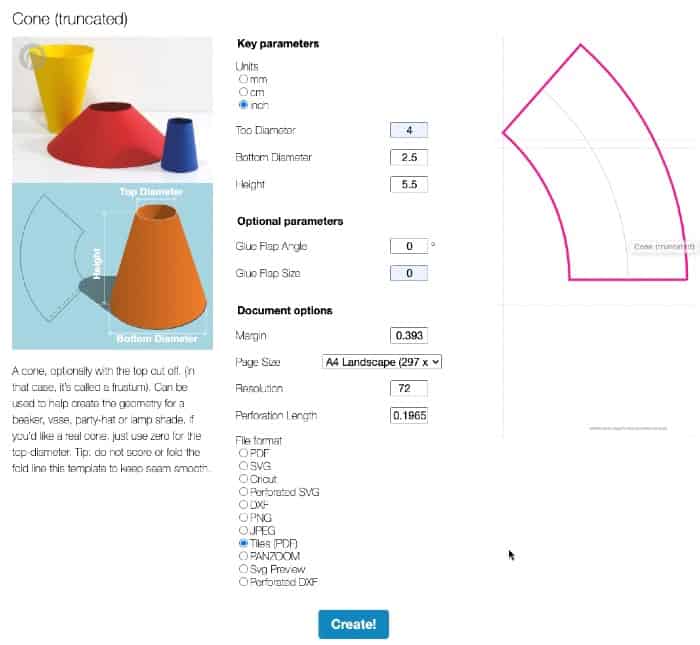 making templates for slab pottery mug