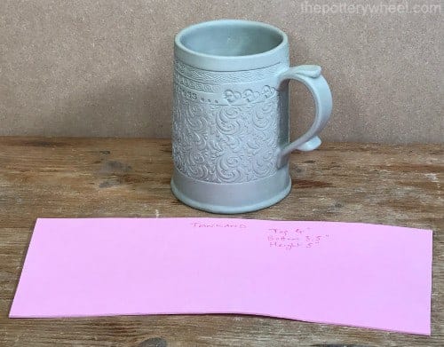 slab template for tankard mug