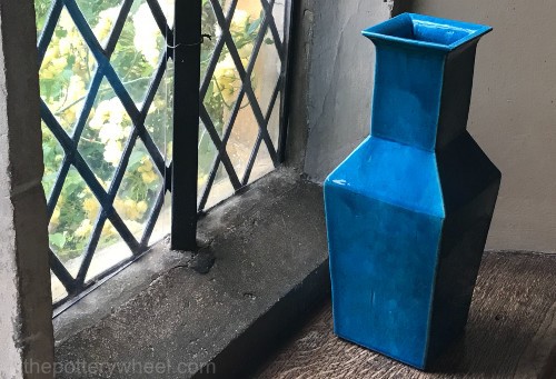 hard slab pottery vase