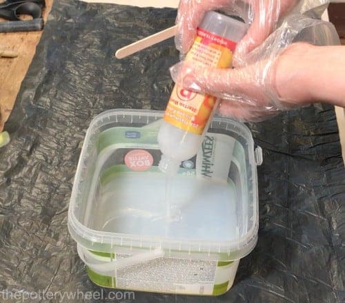 mixing silicone for texture mats for clay