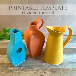 Slab pottery vases with a printable template copy