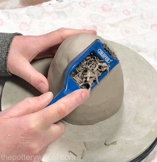 using a shredder on the pinch pot