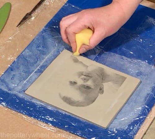 transfer image onto clay