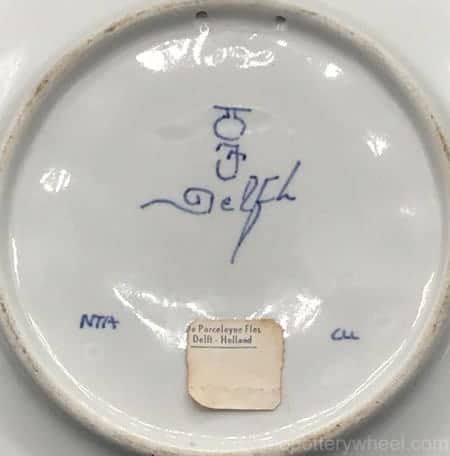 Royal Delft markings on a plate