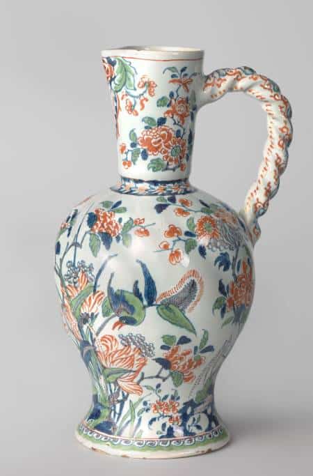 polychrome Delft pottery jug