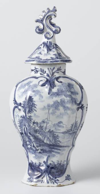 antique delft pottery vase