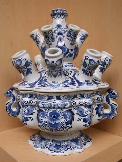 Delft pottery tulip vase