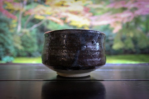 Japanese raku tea bowl