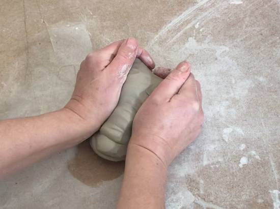 wedging clay 