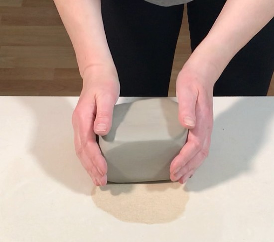 Making a square of clay
