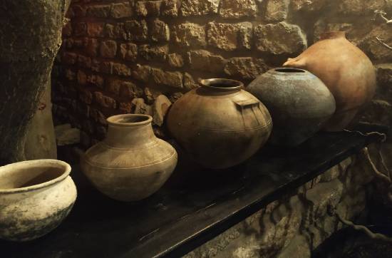 Ancient pottery by folk potters