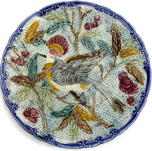Antique Mouzin Lecat Wasmuel Majolic Pottery Plate