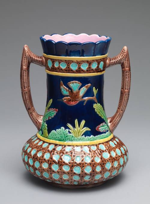 Eureka pottery majolica vase