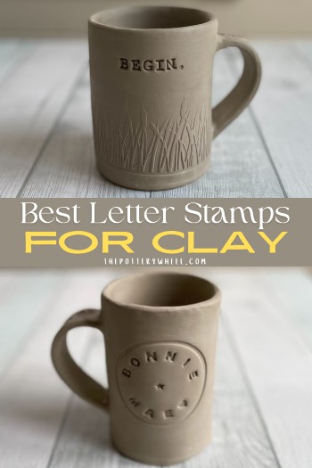 Letter stamps for clay pin