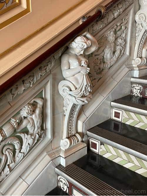 Majolica detail on stairway