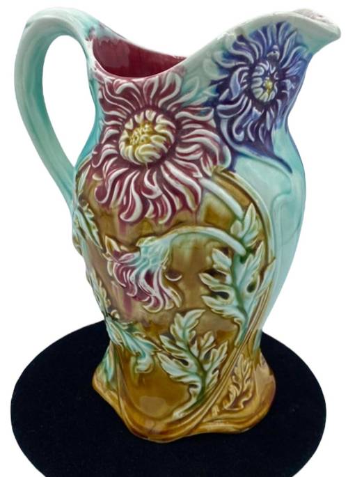 French Onnaing majolica pitcher
