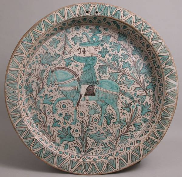 1420 maiolica tin glazed plate