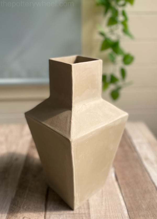 Slab clay vase