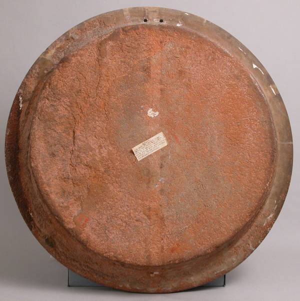 unmarked base of tin glazed plate