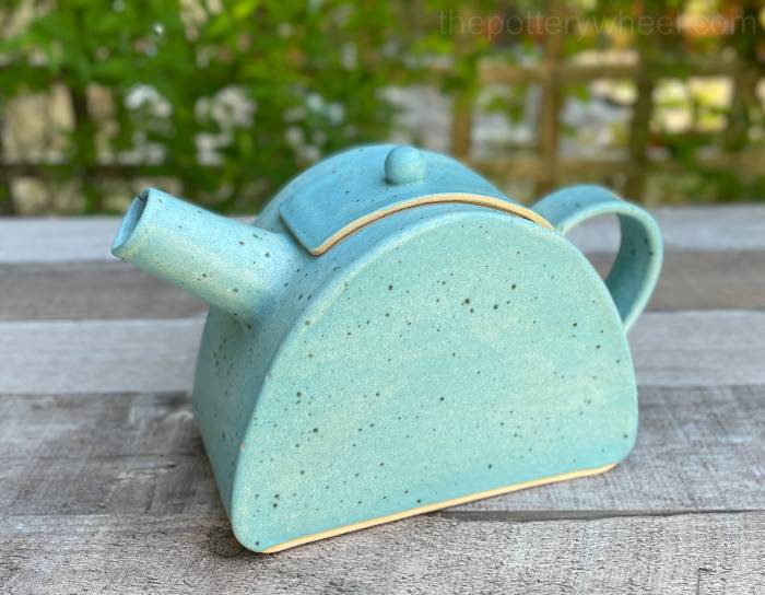 glazed slab pottery teapot