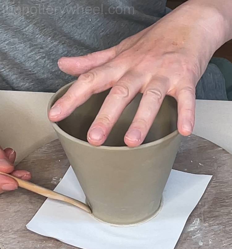 blending the base of the slab mug