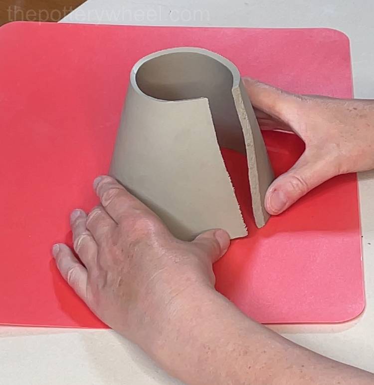 making a wide rimmed slab mug
